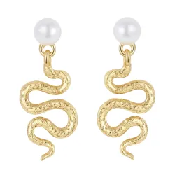 Nava Astika slange øredobber i forgylt sølv