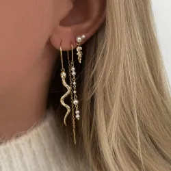 Nava Lamia øredobber i forgylt sølv