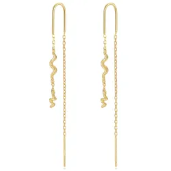 Nava Mamba slange kjedeøreringer i forgylt sølv