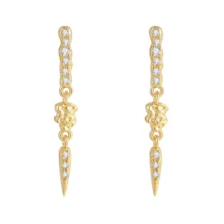Nava Cleopatra øredobber i forgylt sølv hvit zirkon