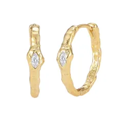 Nava Montu øredobber i forgylt sølv hvit zirkon