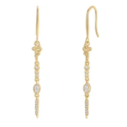 Nava Seth øredobber i forgylt sølv hvit zirkon