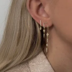 Nava Seth øredobber i forgylt sølv hvit zirkon