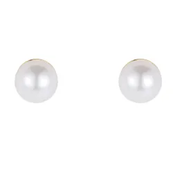 Nava Mira Petite perle ørestikker i forgylt sølv