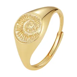 Nava Shelly sol justerbar ring i forgylt sølv