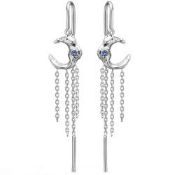 Studio Z Lunar blå zirkon øredobber i sølv