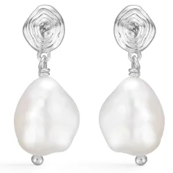 Studio Z Shell perle ørestikker i sølv