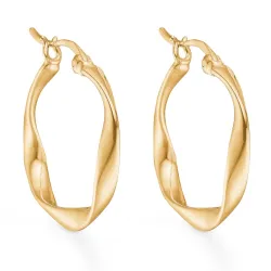 Studio Z Curved creol i forgylt sølv