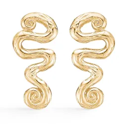 Studio Z Wave Mini ørestikker i forgylt sølv