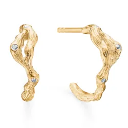 Studio Z Tangled zirkon ørestikker i forgylt sølv hvit zirkon