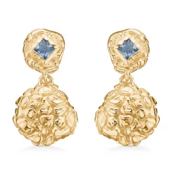 Studio Z Untamed grå zirkon ørestikker i forgylt sølv