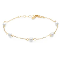 Studio Z Shore perle armbånd i forgylt sølv