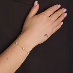 Studio Z Shore perle armbånd i forgylt sølv