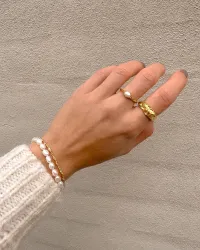 Studio Z Silica armbånd i forgylt sølv hvit zirkon