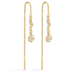 Studio Z Tangled kjedeøreringer i forgylt sølv hvit zirkon