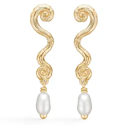 Studio Z Wave øredobber i forgylt sølv