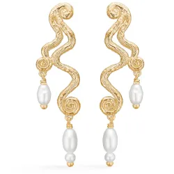 Studio Z Wave øredobber i forgylt sølv