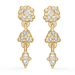 Studio Z Cluster ørestikker i forgylt sølv hvit zirkon