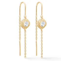 Studio Z Wild Cliff ear lines i forgylt sølv hvit zirkon