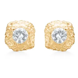 Studio Z Wild Clif ørestikker i forgylt sølv hvit zirkon