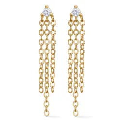 Studio Z Ripple kjedeøreringer i forgylt sølv hvit zirkon