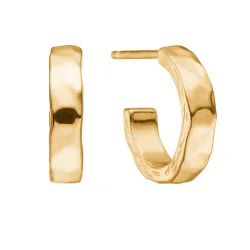 Studio Z Bumped creol i forgylt sølv