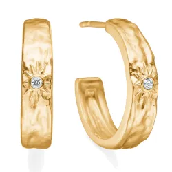 Studio Z Marena halvcreol i forgylt sølv hvit zirkon