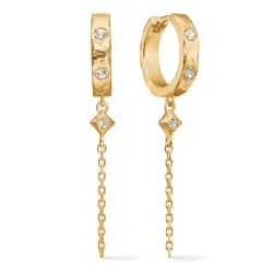 Studio Z Marena creol i forgylt sølv hvit zirkon