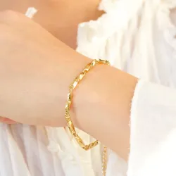 Khaai Studio Chunky armbånd i forgylt stål