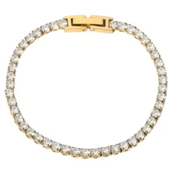 Khaai Studio Radiance armbånd i forgylt stål hvit zirkon