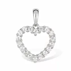 hjerte anheng i 9 karat hvitt gull