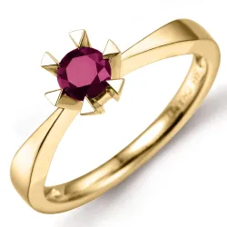 0,50 ct rubin solitairering i 14 karat gull 0,50 ct