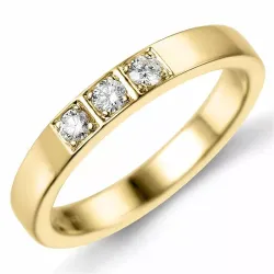 alliansering i 14 karat gull 3 x 0,05 ct