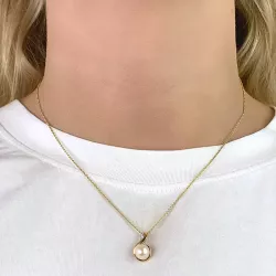 perle anheng i 9 karat gull med rhodium