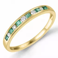 Smaragd gull ring i 14 karat gull 0,11 ct 0,21 ct