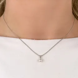 perle diamantanheng i 14 karat hvitt gull 0,01 ct