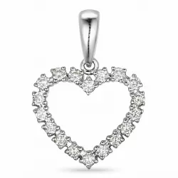 Hjerte diamantanheng i 14 karat hvitt gull 0,39 ct
