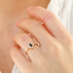 rosettring i 14 karat gull 0,11 ct 0,35 ct