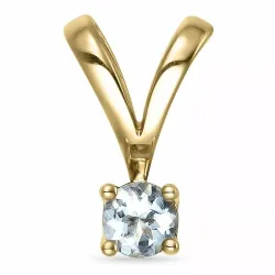 akvamarin solitaireanheng i 14 karat gull 0,24 ct