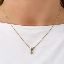 akvamarin solitaireanheng i 14 karat gull 0,24 ct