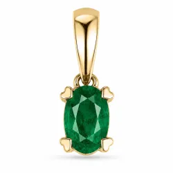 smaragd anheng i 14 karat gull 0,26 ct