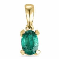 smaragd anheng i 14 karat gull 0,47 ct