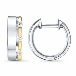 13 mm diamant creol i 14 karat hvitt gull med diamant 