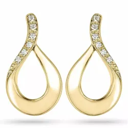 dråpe diamant ørestikker i 14 karat gull med diamant 