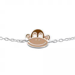 ape barnearmbånd i sølv med anheng i sølv