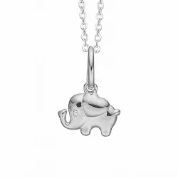Aagaard elefant anheng med halskjede i sølv