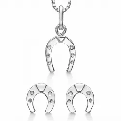 Støvring Design hestesko smykke sett i sølv