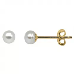 4 mm Støvring Design perle ørestikker i forgylt sølv