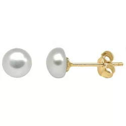 6 mm Støvring Design perle ørestikker i forgylt sølv