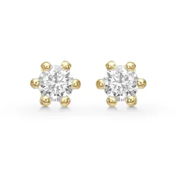 2,5 mm Støvring Design ørestikker i forgylt sølv hvit zirkon